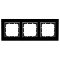 Ramka potrójna czarne szkło+czarna ramka, Sonata | R-3RGC/32/25 Ospel