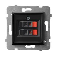 Gniazdo głośnikowe podwójne GG-2U/m/33 czarny metalic, Aria | GG-2U/m/33 Ospel