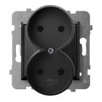 Gniazdo podwójne moduł bez ramki GP-2UR/m/33 czarny metalic, Aria | GP-2UR/m/33 Ospel