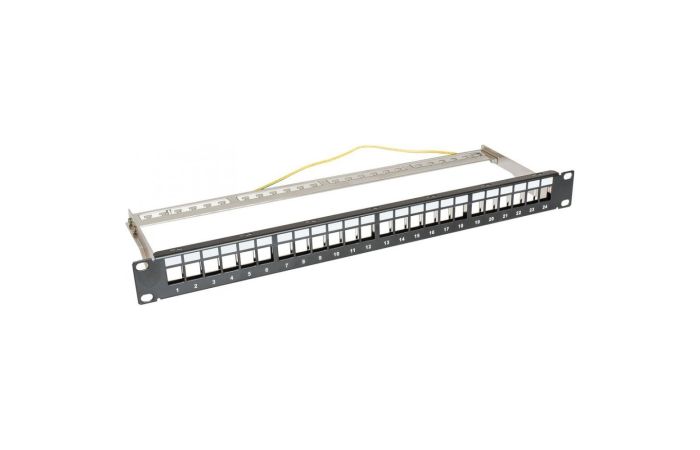 Panel niewyposażony 19" 1U 24 porty, czarny | CCAS-PAEM-24 securityNET
