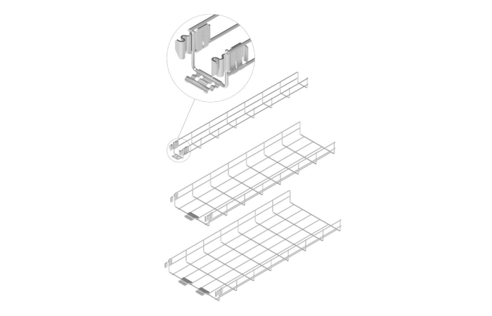 Korytko siatkowe zgrzewane z drutu galwanicznego KSG100H60/3 (3m) | 960220 Baks