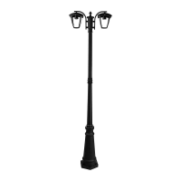 Latarnia ogrodowa V-TAC 2XE27 1990mm IP44 czarny VT-739 | 3800157612654 LED EUROPE