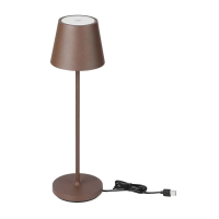 Lampka stołowa nocna V-TAC 2W LED 38cm ładowanie ściemnianie IP54 brąz corten VT-7522 3000K 200lm | 3800157685481 LED EUROPE