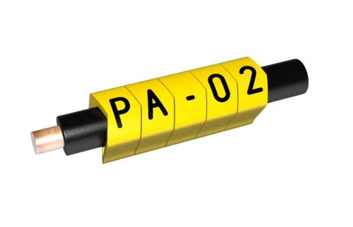 Oznacznik do przewodów PA 2/4 CIĘTY ŻÓŁTY: 2 (opak 100szt) | PA-20004AV40.2 Partex