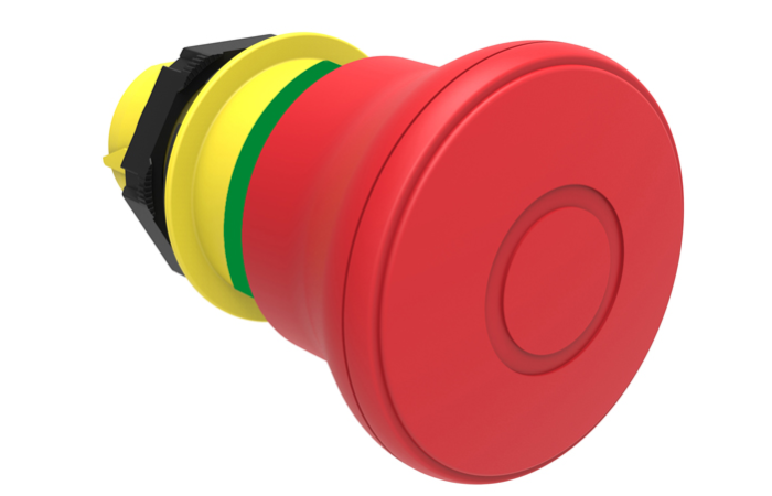 Przycisk sterowniczy grzybkowy, bez adaptera, odblokowanie przez pociągnięcie, Fi-40mm, czerwony | LPCB6744 Lovato Electric
