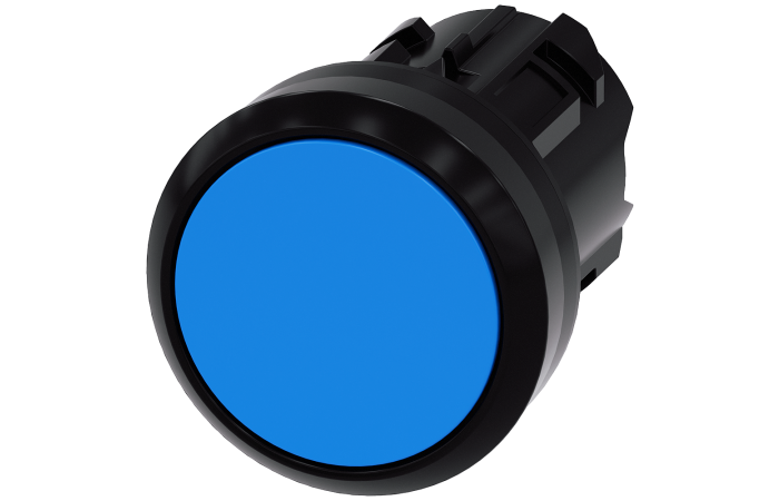 Przycisk płaski Z samopowrotem 22mm, okrągły, plastikowy, niebieski, SIRIUS ACT | 3SU1000-0AB50-0AA0 Siemens