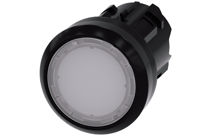 Przycisk podświetlany płaski z samopowrotem 22mm, okrągły, plastikowy, biały, SIRIUS ACT | 3SU1001-0AB60-0AA0 Siemens