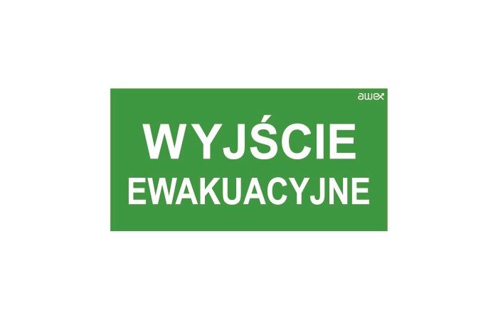 Piktogram 100x300 21 wyjście ewakuacyjne, logo Awex (ISO7010) | PM21 Awex