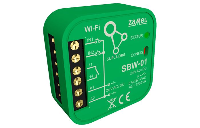 Sterownik bramowy Wi-Fi 1-kanałowy dwukierunkowy typ: SBW-01 SUPLA | SPL10000002 Zamel