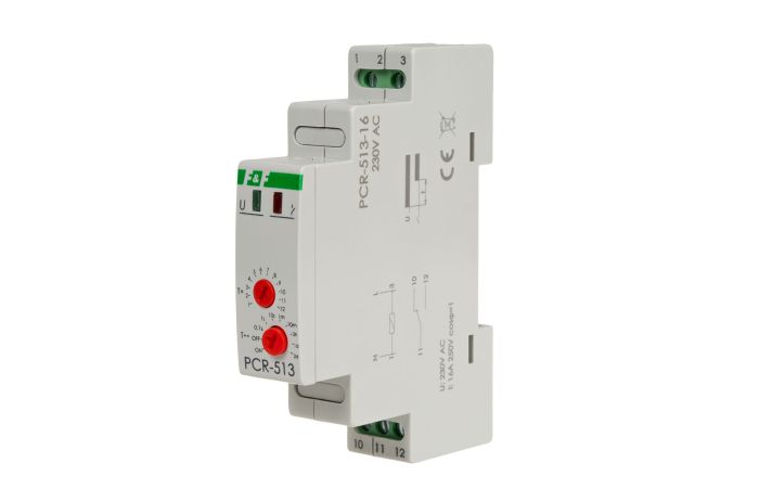 przekaźnik czasowy rewersyjny, styki: 1NO/NC, 230V, 16A | PCR-513-16 F&F