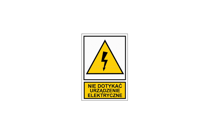 Tablica samoprzylepna 74x105 "NIE DOTYKAĆ URZĄDZENIE ELEKTRYCZNE" NO3-NDUE | NO3-NDUE Trytyt