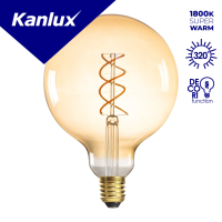 Lampa LEDBulb XLED G125 4W (25W) 250lm 1800K SW E27 filament globe bursztynowy | 33519 Kanlux