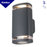 Oprawa elewacyjna ZEVI W EL 2GU10 G GU10 IP54 2 x max 10W kolor szary | 38887 Kanlux