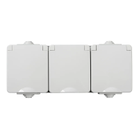 Gniazdo zasilające z ochroną styków TEKNO IP65GR GN3x2P+Z szary | 39225 Kanlux