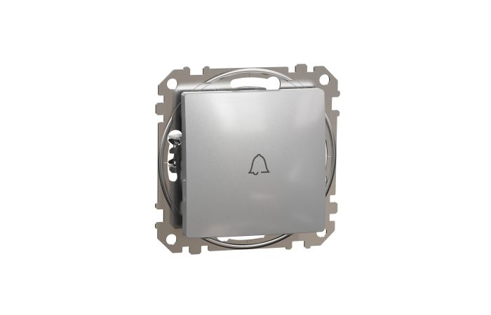 Przycisk 1-biegunowy "dzwonek", srebrne aluminium, Sedna Design & Elements | SDD113131 Schneider Electric