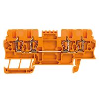 Złączka szynowa przelotowa, sprężynowa, pomarańczowa ZDU 1.5/4AN OR | 1775610000 Weidmuller