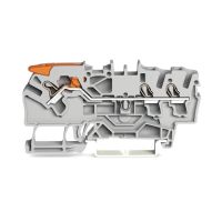 Złączka 3-przewodowa przelotowa z dźwignią i Push-in CAGE CLAMP 2,5mm?, szara | 2102-1301 Wago