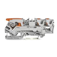 Złączka 3-przewodowa przelotowa z dźwignią i przyciskiem 6 mm?, szara | 2106-5301 Wago