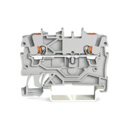 Złączka 2-przewodowa 1mm2 przelotowa z przyciskiem, szara | 2200-1201 Wago