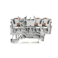 Złączka 3-przewodowa przelotowa z przyciskiem 2,5mm?, szara | 2202-1301 Wago