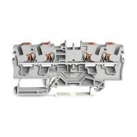 Złączka przelotowa 4-przewodowa z przyciskiem 4mm?, szara | 2204-1401 Wago