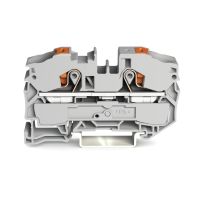 Złączka 2-przewodowa 16mm2 przelotowa z przyciskiem, szara | 2216-1201 Wago