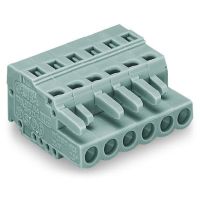Gniazdo 1-przewodowe 2,5mm2, raster 5mm, 4-bieg., szare | 231-104/026-000 Wago