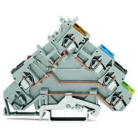 Złączka 4-przewodowa do czujników typu NPN, czerwona LED, szara | 280-571/281-413 Wago
