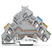 Złączka 3-przewodowa do elementów wykonawczych 2,5mm2 z przyłączem PE, szara | 280-572 Wago