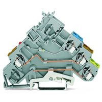 Złączka 3-przewodowa do elementów wykonawczych, z diodą tłumiącą 1N4007, LED czerwona, szara | 280-572/281-420 Wago