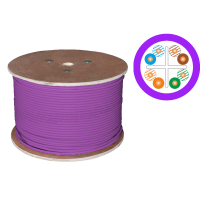 Kabel U/UTP kat.6 LSOH 4x2x23AWG B2ca 500m (FIOLETOWA powłoka) 25 lat gwarancji BĘBEN | KIU6LSOH500PB A-Lan Technologie