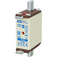 Wkładka bezpiecznikowa (topikowa) NH000/I 20A gG 400V zwłoczna / Zaczepy izolowane | 004191106 Eti