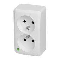 Gniazdo n/t podwójne 2x2P+Z 16A MULTIMEDIA, białe RAL9016, MSF | 2000-34 Elektro-Plast Nasielsk