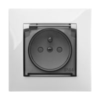 Gniazdo p/t pojedyncze 2P+Z B/R, IP44, białe / dymne, Carla | 1766-10 Elektro-Plast Nasielsk