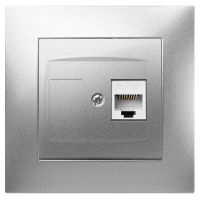 Gniazdo p/t RJ45 CAT 5e B/R, IP20, srebrny, Carla | 1748-16 Elektro-Plast Nasielsk