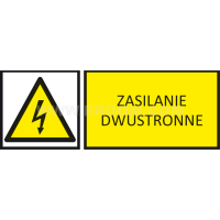 Tabliczka TZO 52X148S napis: Zasilanie dwustronne | E04TZ-01011221400 Ergom