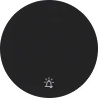 Klawisz z nadrukiem symbolu "dzwonek" do łącznika klawiszowego pojedynczego, czarny, połysk, R.1/R.3 | 16202025 Hager