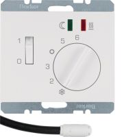 Regulator temperatury podłogowej zestyk zwierny, el.centralny, łącznik, 2 diody LED, biały, K.1 | 20347109 Hager