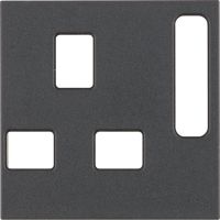 Płytka czołowa do gniazda z uziem. standard brytyjski, antracyt mat, B.x/S.1 | 3313071606 Hager