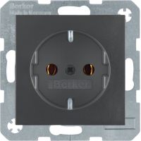 Gniazdo Schuko z/u, samozaciski, antracyt, B.x | 47431606 Hager