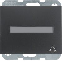 Gniazdo Schuko z pokrywą i polem opisowym, samozaciski, antracyt mat, lakierowany, K.1 | 47527106 Hager