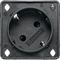 Gniazdo Schuko 45st. z dioda kontrolną, SNAP-IN 2 mm, antracyt, mat mechanizm, Integro Flow | 947132505 Hager