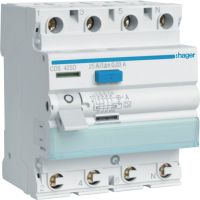 Wyłącznik różnicowo-prądowy 25A 30mA Typ A 4P QuickConnect | CDS425D Hager