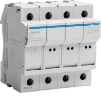 Modułowa podstawa bezpiecznikowa 3P+N wkł.bezp.cyl.L32 8X32mm, 25A 400VAC | LSN404 Hager