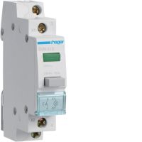 Przełącznik przyciskowy 1NO LED zielona Ith=16A 230VAC | SVN413 Hager