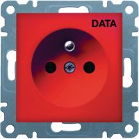 Gniazdo zasilające z/u, 16A/230V, nadruk DATA, czerwony, Lumina | WL1029 Hager