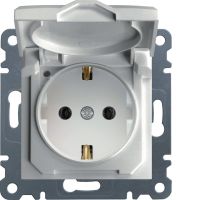 Gniazdo Schuko z pokrywą, biały, Lumina | WL1150 Hager
