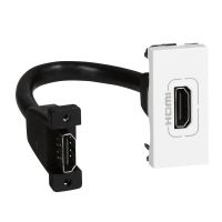Gniazdo HDMI typu A z przewodem biały, 1moduł, Mosaic | 078778 Legrand