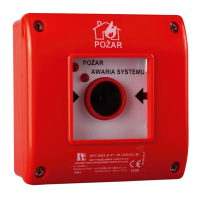 Ręczny ostrzegacz pożarowy OP1 z dodatkowym LED 1NO 1NC typ A, 2x LED 230V AC czerwony z młoteczkiem | OP1-W01-A\11-2LED1-M Spamel
