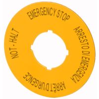Szyld do przycisków awaryjnych PL, GB, DE, I, M22-XAK11, żółty RMQ-Titan M22 | 121085 Eaton